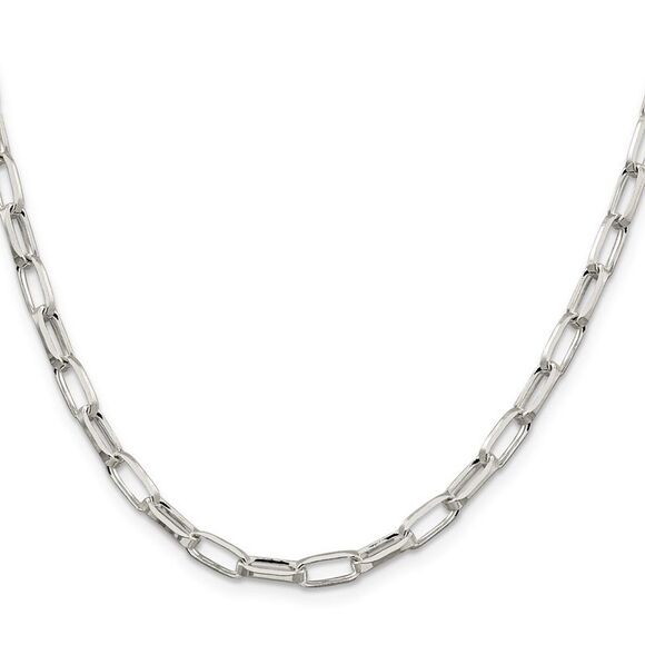 Kazi Luxury Sterling Silver 5mm Elongated Open Link Chain